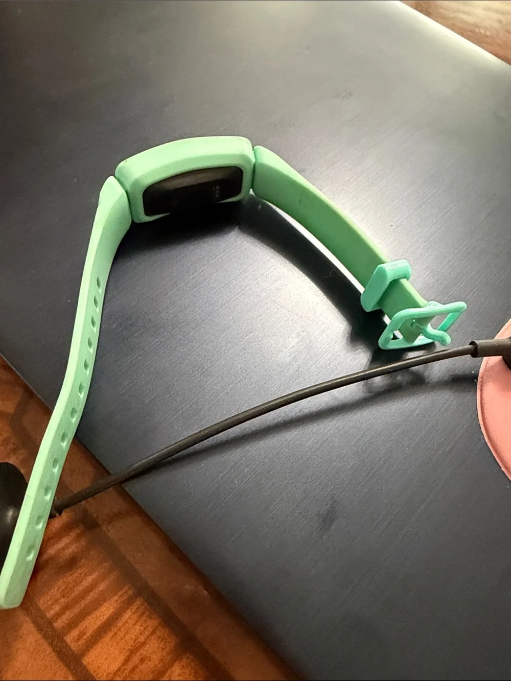 Light Green Fitness Tracker with Silicone Band